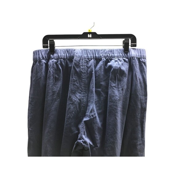 The Vermont Country Store Pants Women's Size Large Blue Linen Cotton Drawstring - Picture 5 of 6